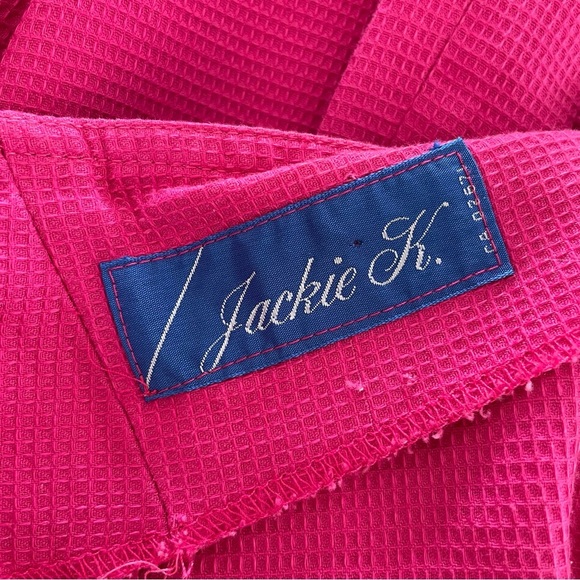 Vintage Jackie K Barbie Mod Pinup Hot Pink Gold Midi Dress Size Small - Picture 9 of 9